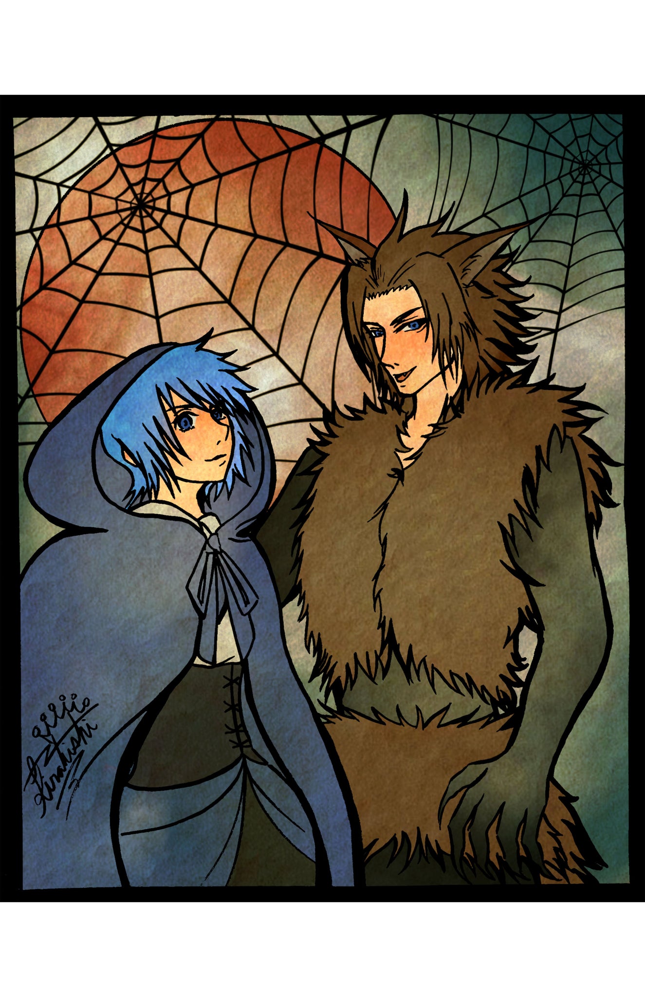 Blue Ridinghood and her Werewolf (Terra X Aqua : Kingdom Hearts)